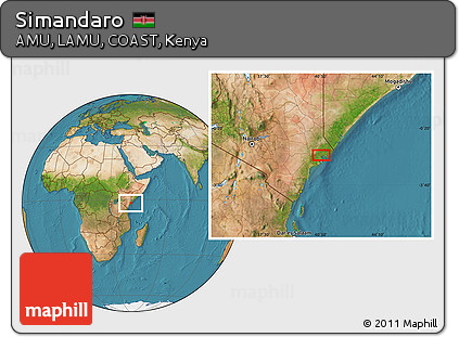 Satellite Location Map of Simandaro