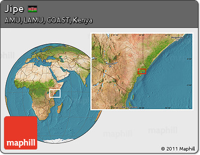 Satellite Location Map of Jipe