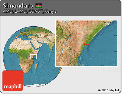 Satellite Location Map of Simandaro