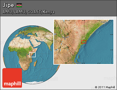 Satellite Location Map of Jipe