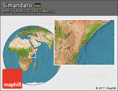 Satellite Location Map of Simandaro