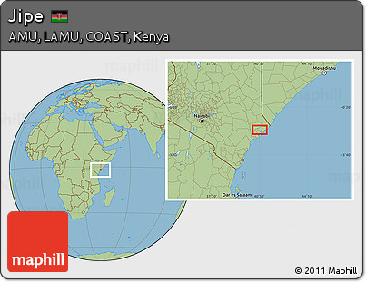 Savanna Style Location Map of Jipe