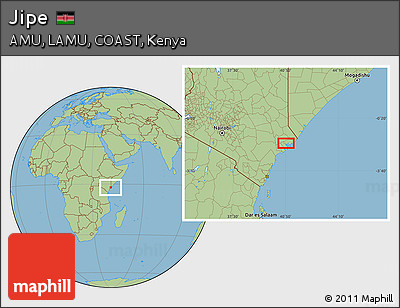 Savanna Style Location Map of Jipe