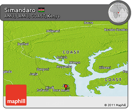 Physical Panoramic Map of Simandaro