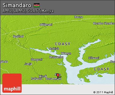 Physical Panoramic Map of Simandaro