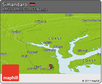 Physical Panoramic Map of Simandaro