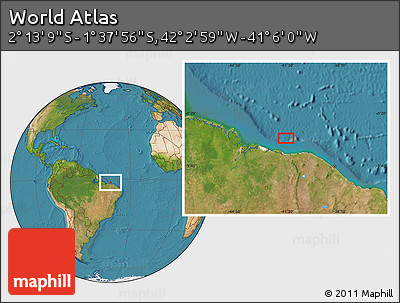 Satellite Location Map of the Area around 1° 55' 32" S, 41° 34' 30" W