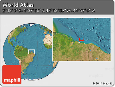 Satellite Location Map of the Area around 1° 55' 32" S, 42° 25' 29" W