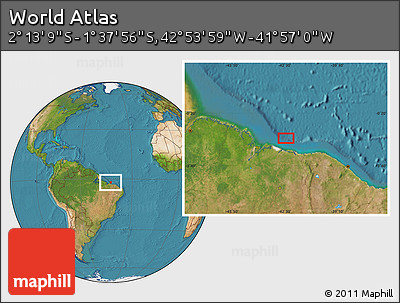 Satellite Location Map of the Area around 1° 55' 32" S, 42° 25' 29" W