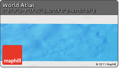 Physical Panoramic Map of the Area around 1° 55' 32" S, 43° 25' 29" E