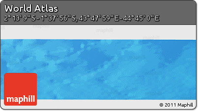 Shaded Relief Panoramic Map of the Area around 1° 55' 32" S, 44° 16' 29" E