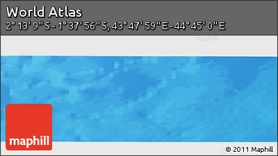 Shaded Relief Panoramic Map of the Area around 1° 55' 32" S, 44° 16' 29" E