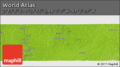 Physical Panoramic Map of the Area around 1° 55' 32" S, 47° 31' 29" W