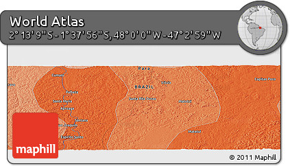 Political Panoramic Map of the Area around 1° 55' 32" S, 47° 31' 29" W