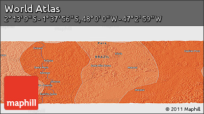 Political Panoramic Map of the Area around 1° 55' 32" S, 47° 31' 29" W
