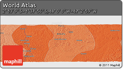 Political Panoramic Map of the Area around 1° 55' 32" S, 47° 31' 29" W