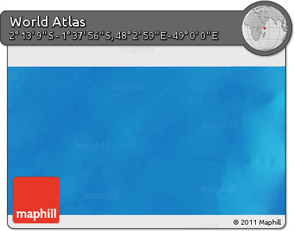 Shaded Relief 3D Map of the Area around 1° 55' 32" S, 48° 31' 29" E