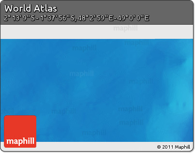 Shaded Relief 3D Map of the Area around 1° 55' 32" S, 48° 31' 29" E