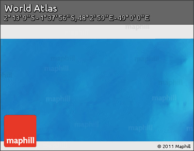 Shaded Relief 3D Map of the Area around 1° 55' 32" S, 48° 31' 29" E