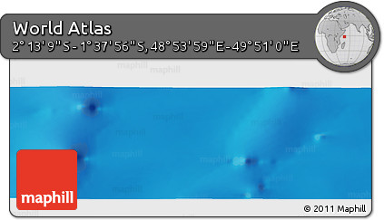 Physical Panoramic Map of the Area around 1° 55' 32" S, 49° 22' 30" E