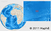 Shaded Relief Location Map of the area around 1° 55' 32" S, 4° 10' 30" W