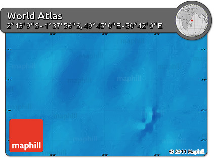 Physical Map of the Area around 1° 55' 32" S, 50° 13' 30" E