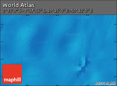 Physical Map of the Area around 1° 55' 32" S, 50° 13' 30" E