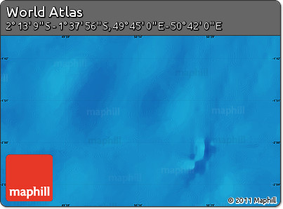 Physical Map of the Area around 1° 55' 32" S, 50° 13' 30" E