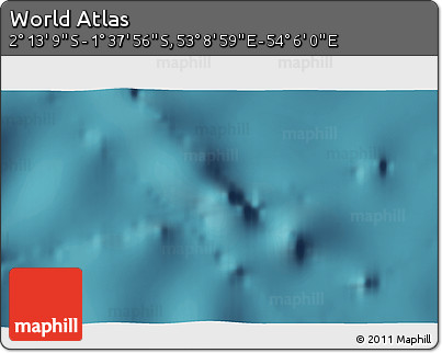 Satellite 3D Map of the Area around 1° 55' 32" S, 53° 37' 30" E