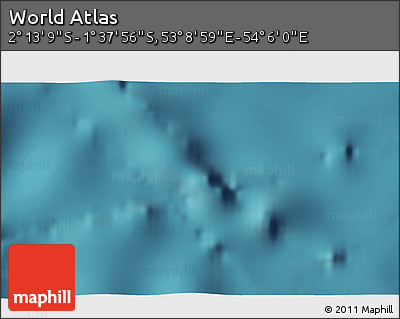 Satellite 3D Map of the Area around 1° 55' 32" S, 53° 37' 30" E