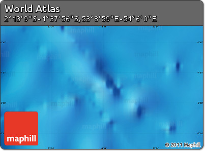Physical Map of the Area around 1° 55' 32" S, 53° 37' 30" E