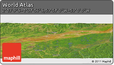 Satellite Panoramic Map of the Area around 1° 55' 32" S, 53° 28' 30" W