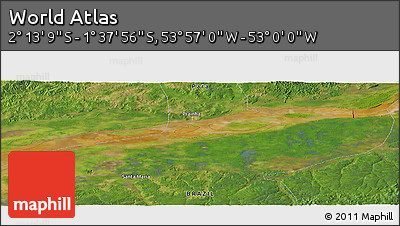 Satellite Panoramic Map of the Area around 1° 55' 32" S, 53° 28' 30" W