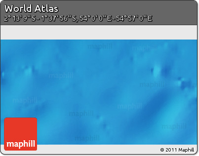 Shaded Relief 3D Map of the Area around 1° 55' 32" S, 54° 28' 30" E
