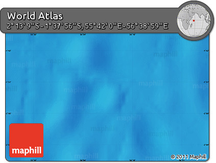 Physical Map of the Area around 1° 55' 32" S, 56° 10' 29" E