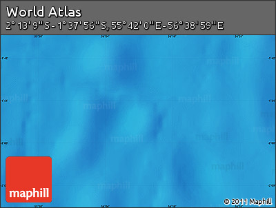 Physical Map of the Area around 1° 55' 32" S, 56° 10' 29" E