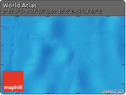 Physical Map of the Area around 1° 55' 32" S, 56° 10' 29" E