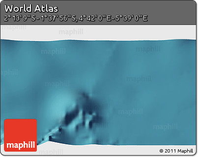 Satellite 3D Map of the Area around 1° 55' 32" S, 5° 10' 30" E