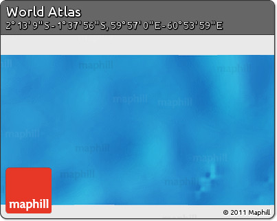 Shaded Relief 3D Map of the Area around 1° 55' 32" S, 60° 25' 29" E