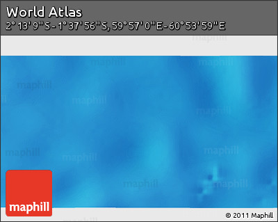 Shaded Relief 3D Map of the Area around 1° 55' 32" S, 60° 25' 29" E