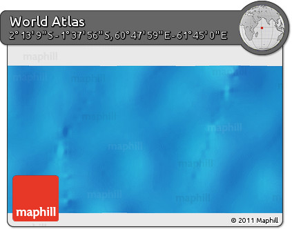 Shaded Relief 3D Map of the Area around 1° 55' 32" S, 61° 16' 29" E