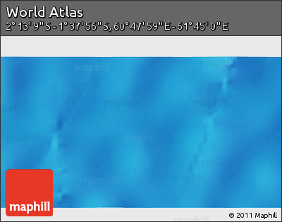 Shaded Relief 3D Map of the Area around 1° 55' 32" S, 61° 16' 29" E