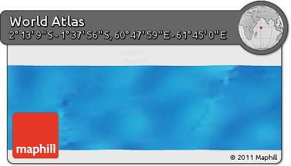 Physical Panoramic Map of the Area around 1° 55' 32" S, 61° 16' 29" E