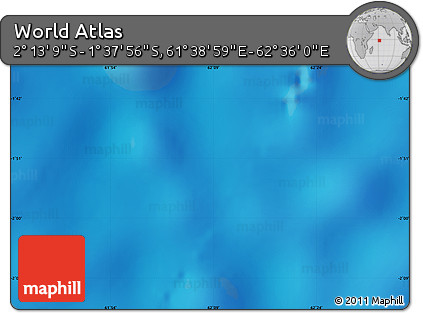 Physical Map of the Area around 1° 55' 32" S, 62° 7' 30" E