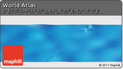 Physical Panoramic Map of the Area around 1° 55' 32" S, 62° 7' 30" E