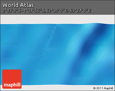 Physical 3D Map of the Area around 1° 55' 32" S, 62° 58' 30" E