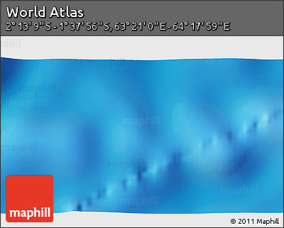 Physical 3D Map of the Area around 1° 55' 32" S, 63° 49' 30" E