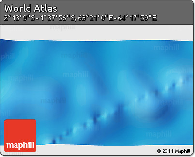 Physical 3D Map of the Area around 1° 55' 32" S, 63° 49' 30" E