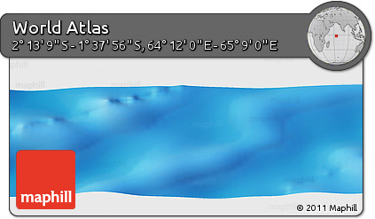 Physical Panoramic Map of the Area around 1° 55' 32" S, 64° 40' 30" E