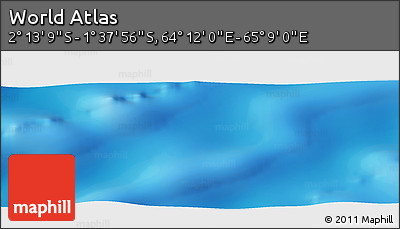Physical Panoramic Map of the Area around 1° 55' 32" S, 64° 40' 30" E